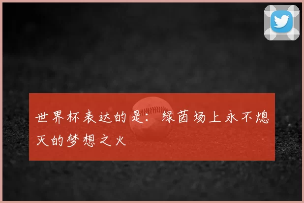世界杯表达的是：绿茵场上永不熄灭的梦想之火